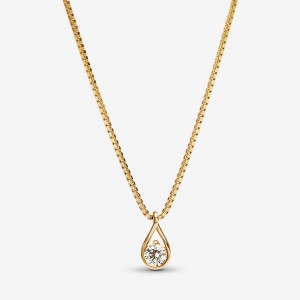 Gold Pandora Brilliance Lab-created 0.25 ct tw Diamond Lab-Created Diamond Necklaces | WLOF74835