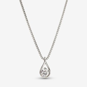 White Gold Pandora Brilliance Lab-created 0.50 ct tw Diamond Lab-Created Diamond Necklaces | SJRD20364