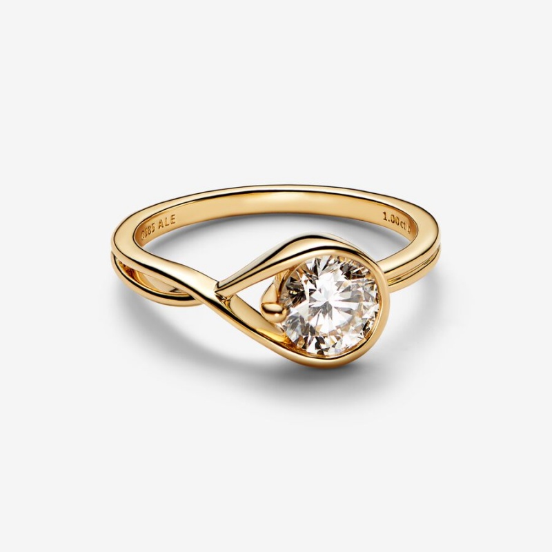 Gold Pandora Brilliance 1.00 ct tw Lab-Created Diamond Rings | GXDR30719
