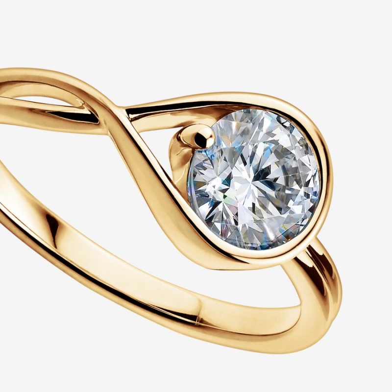 Gold Pandora Brilliance 1.00 ct tw Lab-Created Diamond Rings | GXDR30719