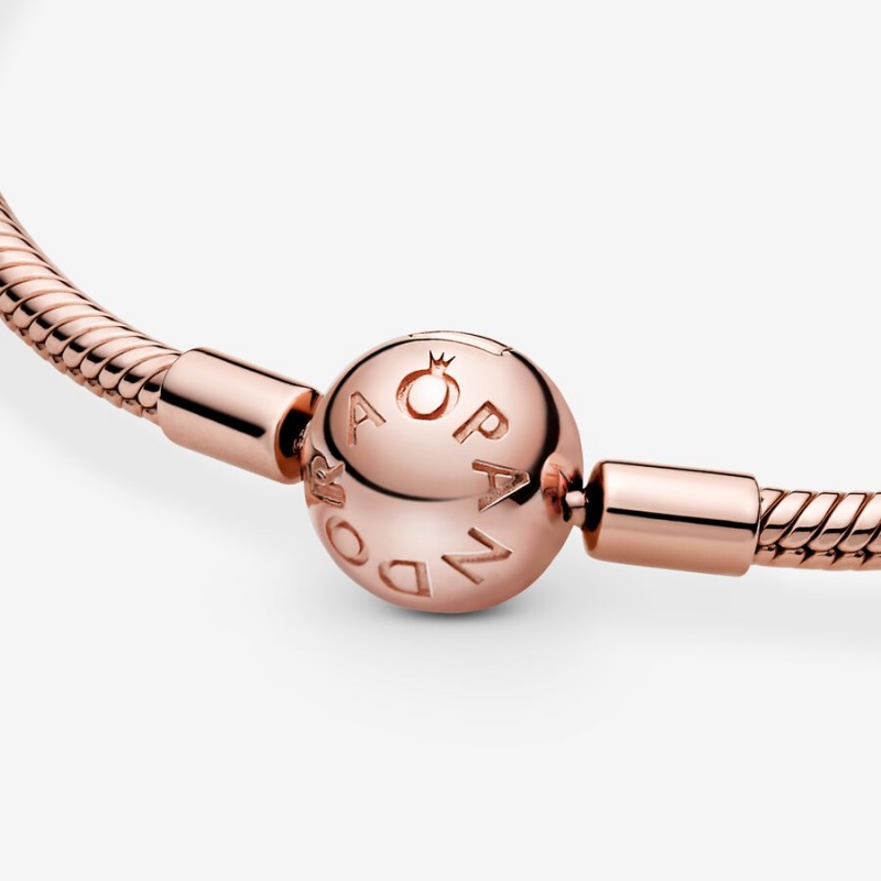 Rose Gold Plated Pandora Moments Snake Charm Bracelets | STNH14567