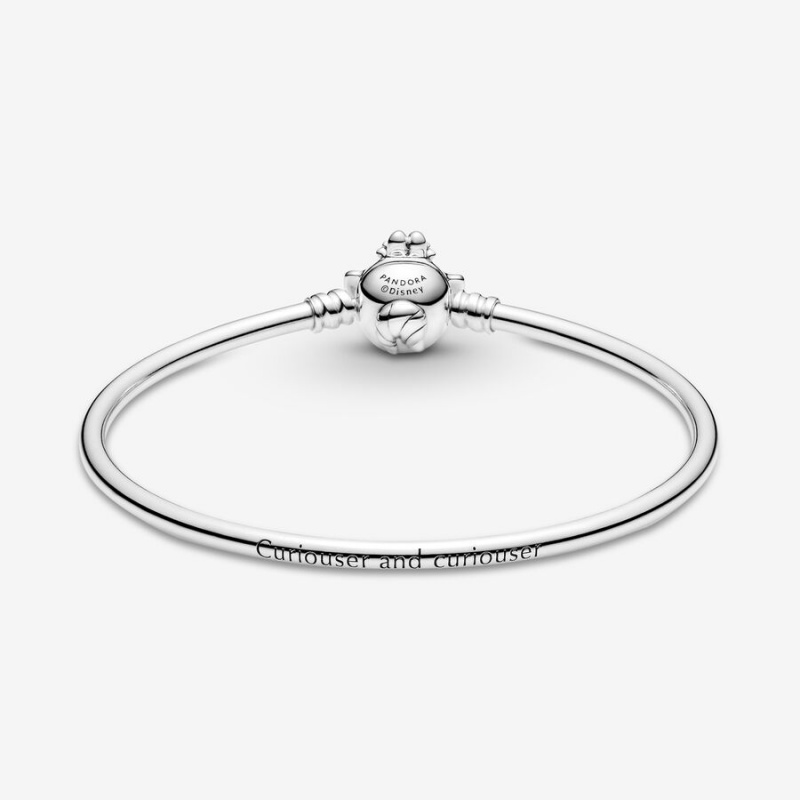 Sterling Silver Pandora Alice in Wonderland Cheshire Cat Clasp Moments Bangle Bangles | CTNA41973