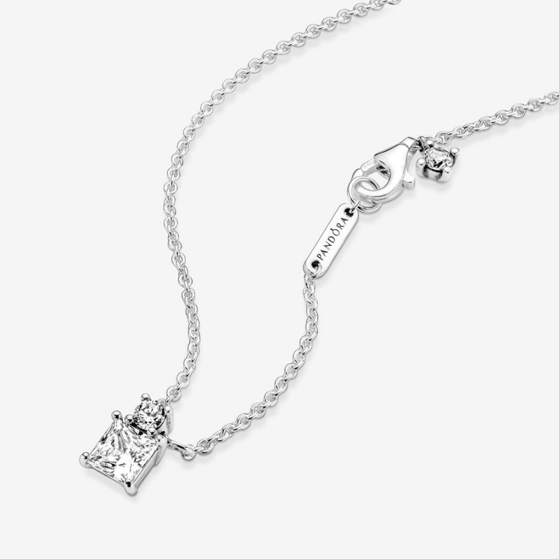 Sterling Silver Pandora Sparkling Snowflake Pendant Necklace Pendant Necklaces | OLRQ39065