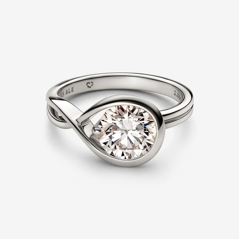 White Gold Pandora Brilliance 2.00 ct tw Lab-Created Diamond Rings | WOVM05129